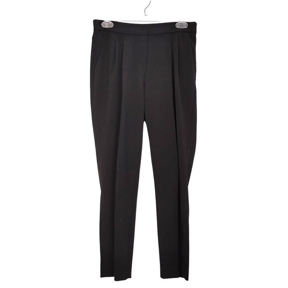 Aritzia Babaton Cohen Pants Cropped Tailored Fit Pleated Twill Black Womens Sz 4 - Picture 2 of 8